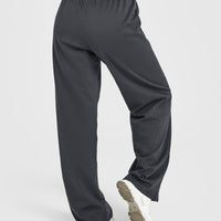 Lightweight Straight Leg Joggers with Graphic | Coal
