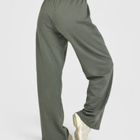 Lightweight Straight Leg Joggers with Graphic | Dark Khaki