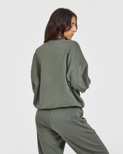 Lightweight Sweatshirt With Graphic | Dark Khaki