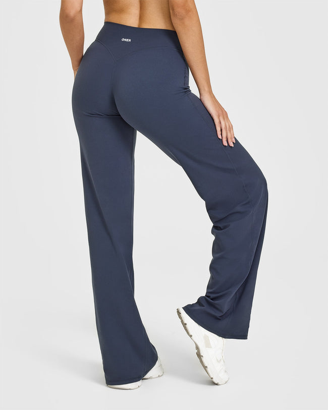 SoftMotion™ Straight Leg Bottoms with White Logo | True Blue