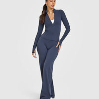 SoftMotion™ Straight Leg Bottoms with White Logo | True Blue