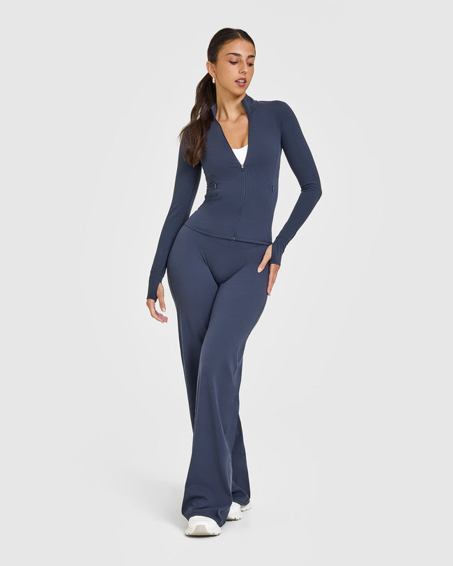 SoftMotion™ Straight Leg Bottoms with White Logo | True Blue