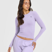Cotton Icon Long Sleeve Top | Lavender Purple