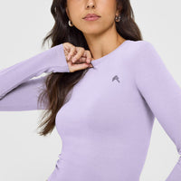 Cotton Icon Long Sleeve Top | Lavender Purple