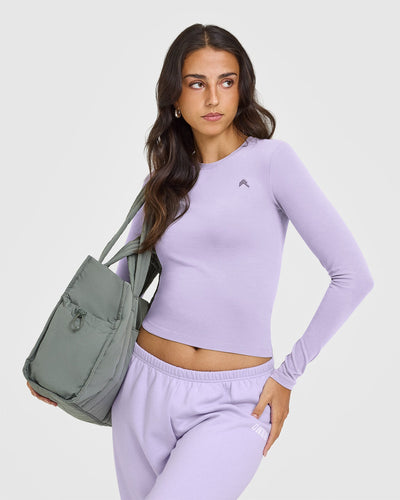 Cotton Icon Long Sleeve Top | Lavender Purple