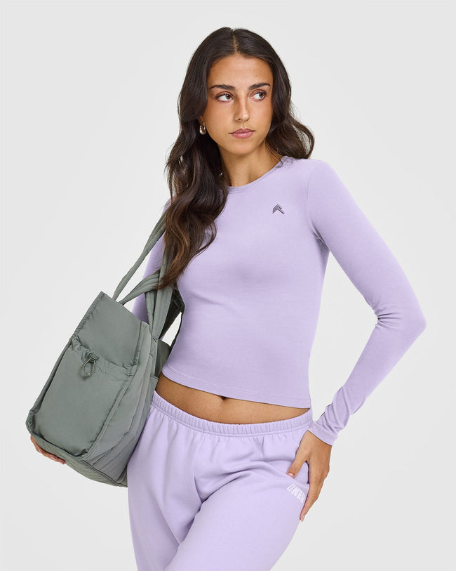 Cotton Icon Long Sleeve Top | Lavender Purple