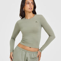 Cotton Icon Long Sleeve Top | Soft Sage Green