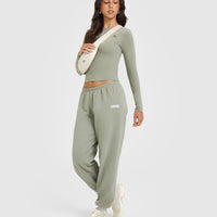 Cotton Icon Long Sleeve Top | Soft Sage Green