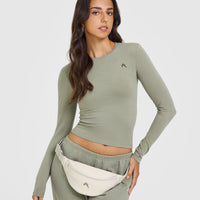 Cotton Icon Long Sleeve Top | Soft Sage Green
