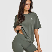 Classic Oversized Lightweight T-Shirt | Dark Khaki