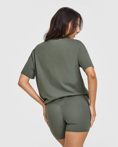 Classic Oversized Lightweight T-Shirt | Dark Khaki