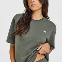 Classic Oversized Lightweight T-Shirt | Dark Khaki