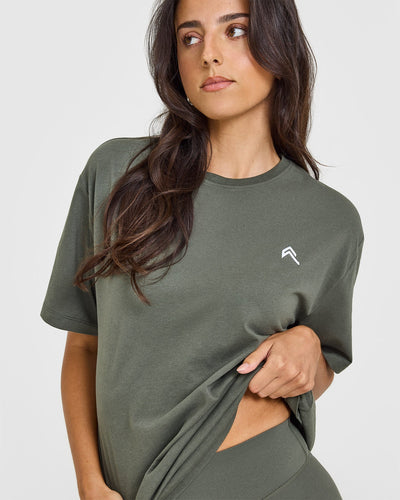 Classic Oversized Lightweight T-Shirt | Dark Khaki