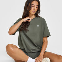 Classic Oversized Lightweight T-Shirt | Dark Khaki