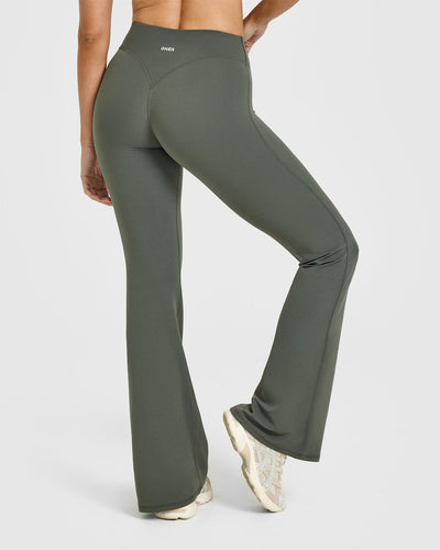 SoftMotion™ Flared Bottoms with White Logo | Dark Khaki