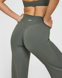 SoftMotion™ Straight Leg Bottoms with White Logo | Dark Khaki
