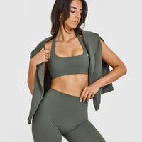 SoftMotion™ Straight Leg Bottoms with White Logo | Dark Khaki