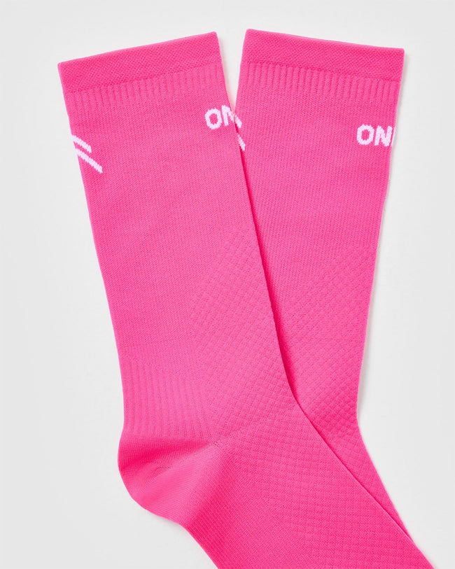 Crew Running Socks 1 Pack | Neon Pink