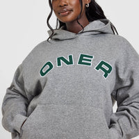Foundations Oversized Graphic Hoodie | Charcoal Marl