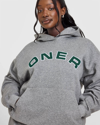 Foundations Oversized Graphic Hoodie | Charcoal Marl