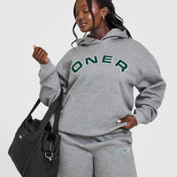 Foundations Oversized Graphic Hoodie | Charcoal Marl