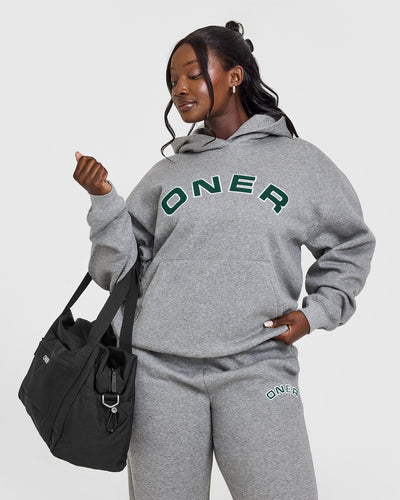 Foundations Oversized Graphic Hoodie | Charcoal Marl
