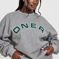 Foundations Oversized Graphic Sweatshirt | Charcoal Marl