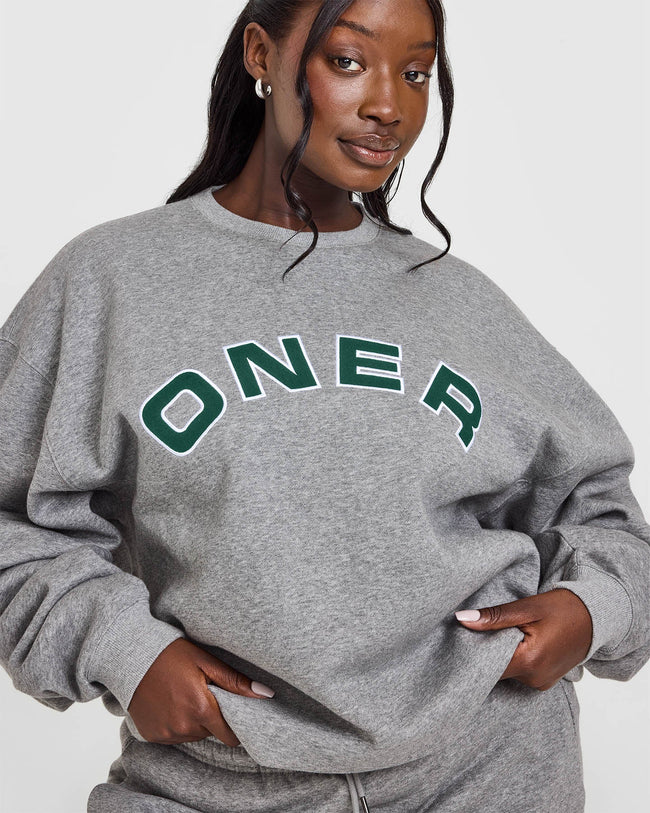 Foundations Oversized Graphic Sweatshirt | Charcoal Marl