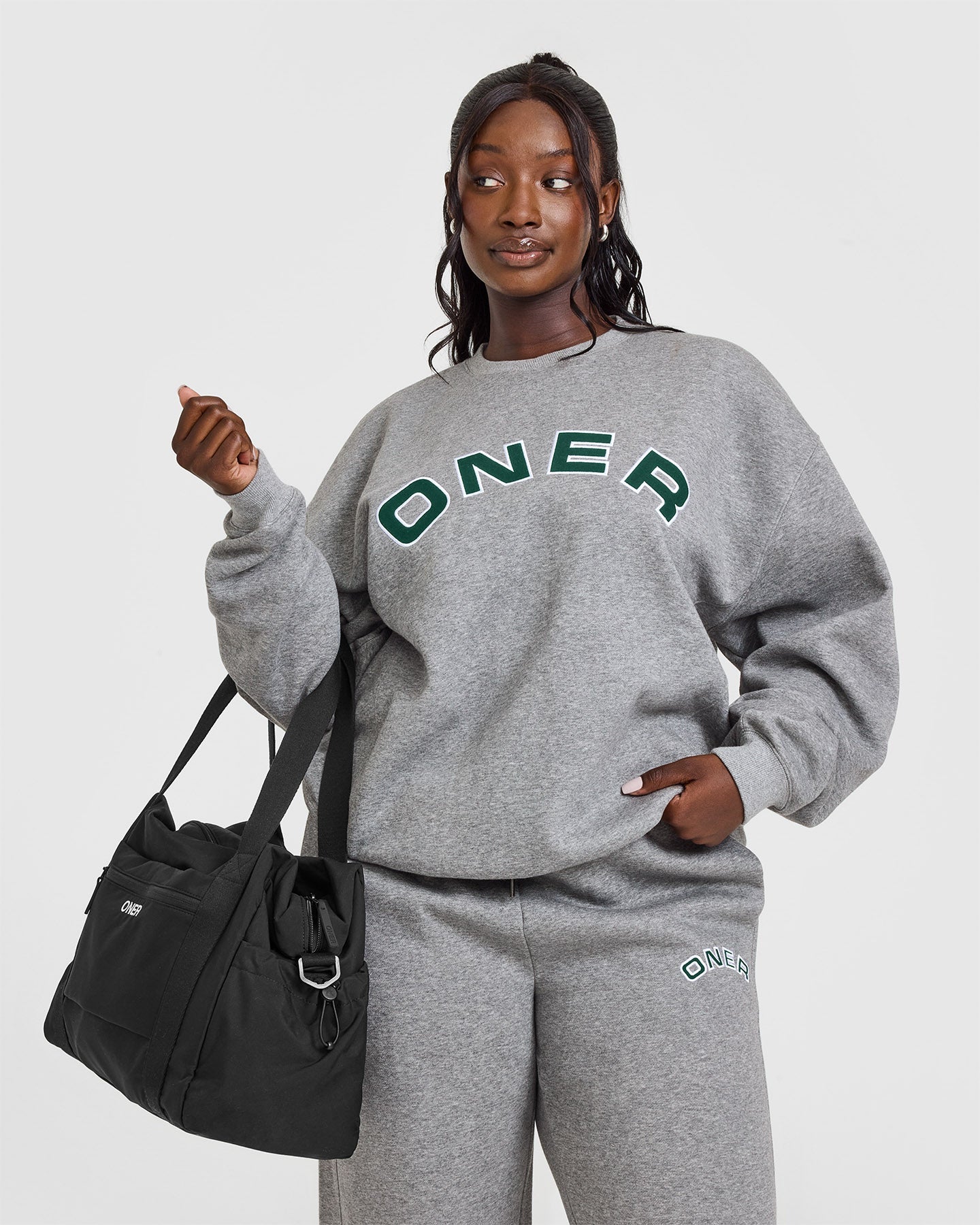 Foundations Oversized Graphic Sweatshirt | Charcoal Marl