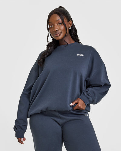 Lightweight Sweatshirt with Oner Logo | True Blue