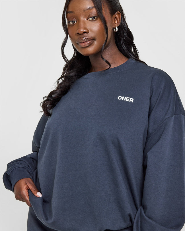 Lightweight Sweatshirt with Oner Logo | True Blue