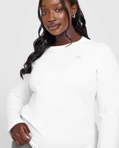 Go To Seamless Loose Long Sleeve Top | White