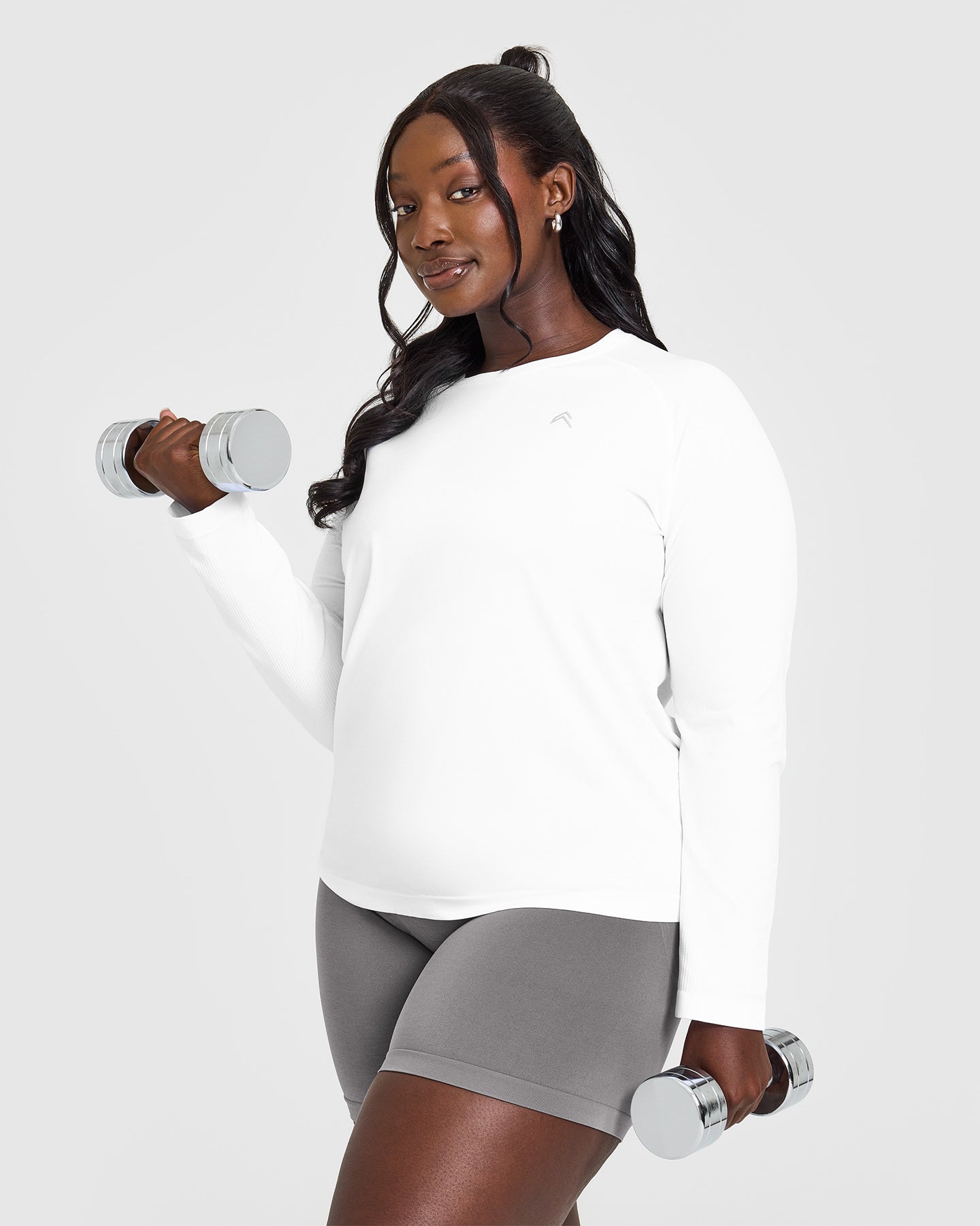 Go To Seamless Loose Long Sleeve Top | White