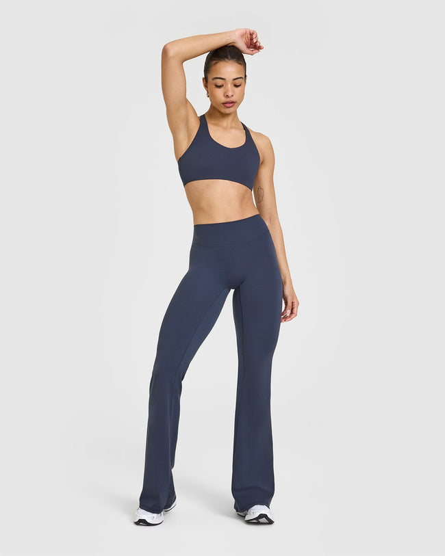 SoftMotion™ Sports Bra with White Logo | True Blue
