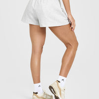 Foundations Oversized Shorts With Printed Graphic | Light Grey Marl