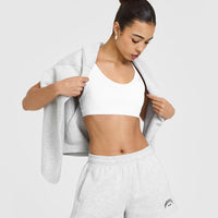 Foundations Oversized Shorts With Printed Graphic | Light Grey Marl