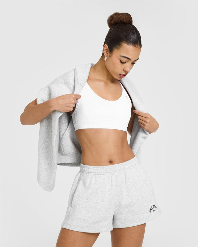 Foundations Oversized Shorts With Printed Graphic | Light Grey Marl