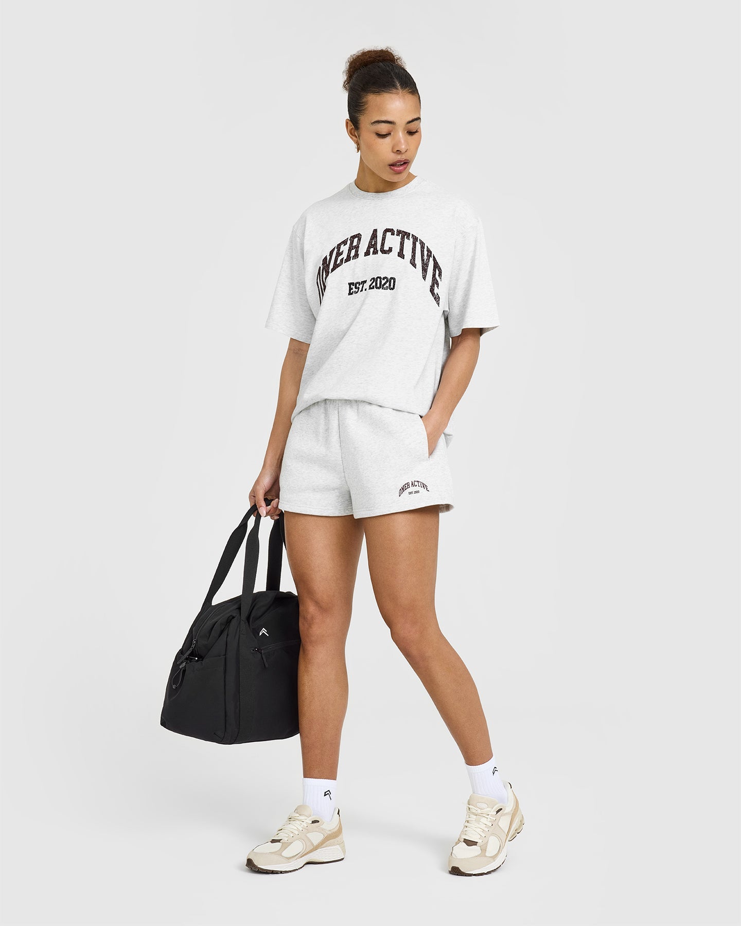 Oner Graphic Washed T-Shirt | Light Grey Marl