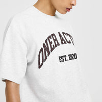 Oner Graphic Washed T-Shirt | Light Grey Marl