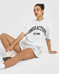 Oner Graphic Washed T-Shirt | Light Grey Marl