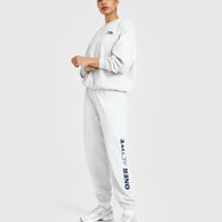 Lightweight Graphic Joggers | Light Grey Marl