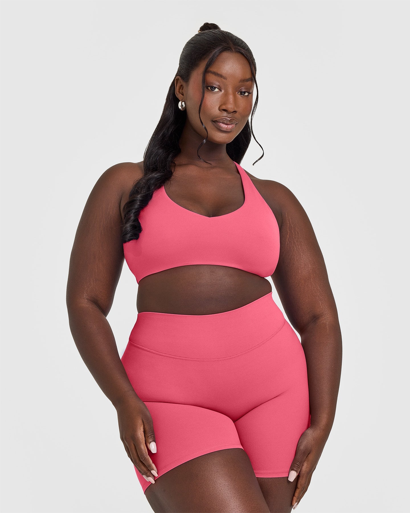 SoftMotion™ Bralette with White Logo | Dark Velvet Pink