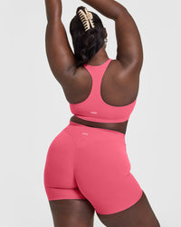 SoftMotion™ Bralette with White Logo | Dark Velvet Pink