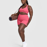 SoftMotion™ Bralette with White Logo | Dark Velvet Pink