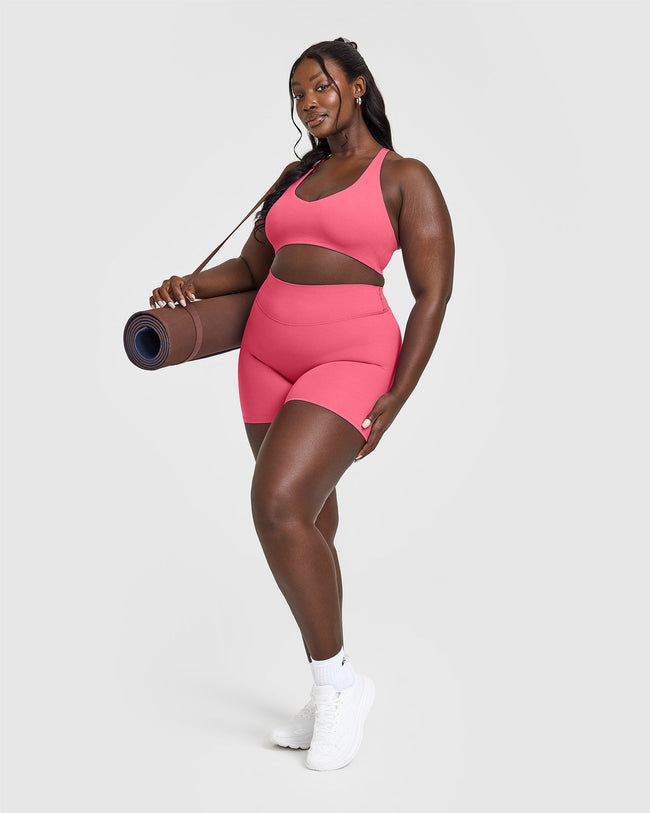 SoftMotion™ Bralette with White Logo | Dark Velvet Pink