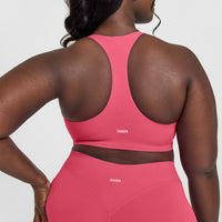 SoftMotion™ Bralette with White Logo | Dark Velvet Pink