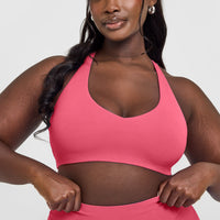 SoftMotion™ Bralette with White Logo | Dark Velvet Pink