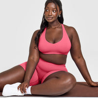 SoftMotion™ Bralette with White Logo | Dark Velvet Pink