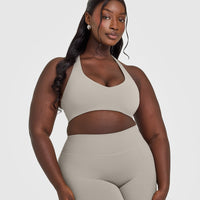 SoftMotion™ Bralette with White Logo | Warm Sand