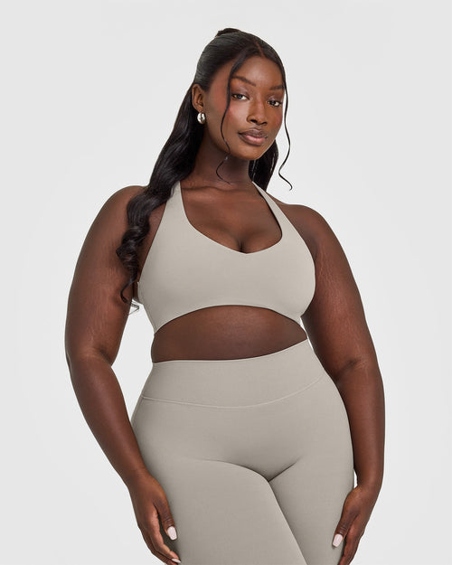 Oner Modal SoftMotion™ Bralette with White Logo | Warm Sand